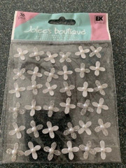 Jolee’s Boutique Sticker 3D WEDDING GLITTER GEM FLOWERS WITH PEARL CENTERS