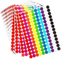 Round Dot Stickers 3/4 Inch 2800 Pack Multicolor Circle Coding Labels for