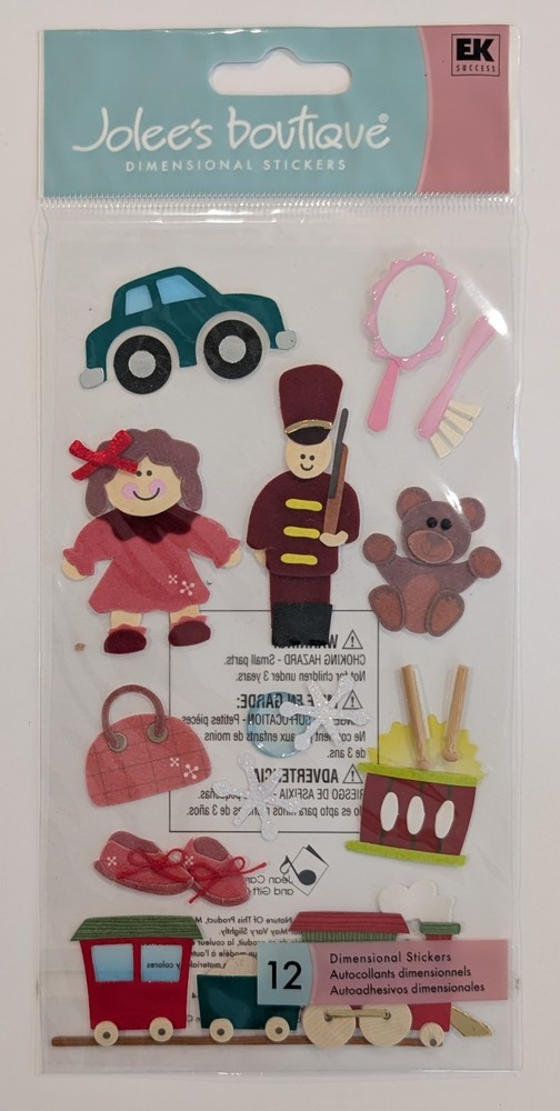 RARE Jolee’s Holiday Toys Christmas Gifts Scrapbooking Stickers