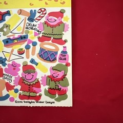 Vintage RARE Maxi Activity Sheet Stickers Sandylion Santa’s Workshop Elves 1984