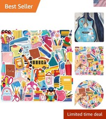 Waterproof Back to School Stickers – 50 Unique Vinyl Designs for Kids & Teachers