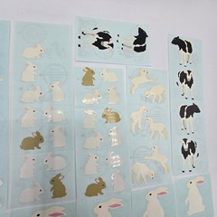 Vtg 90s Mrs. Grossman’s Stickers Lot Animals Cow Bunny Rabbit Easter Spring