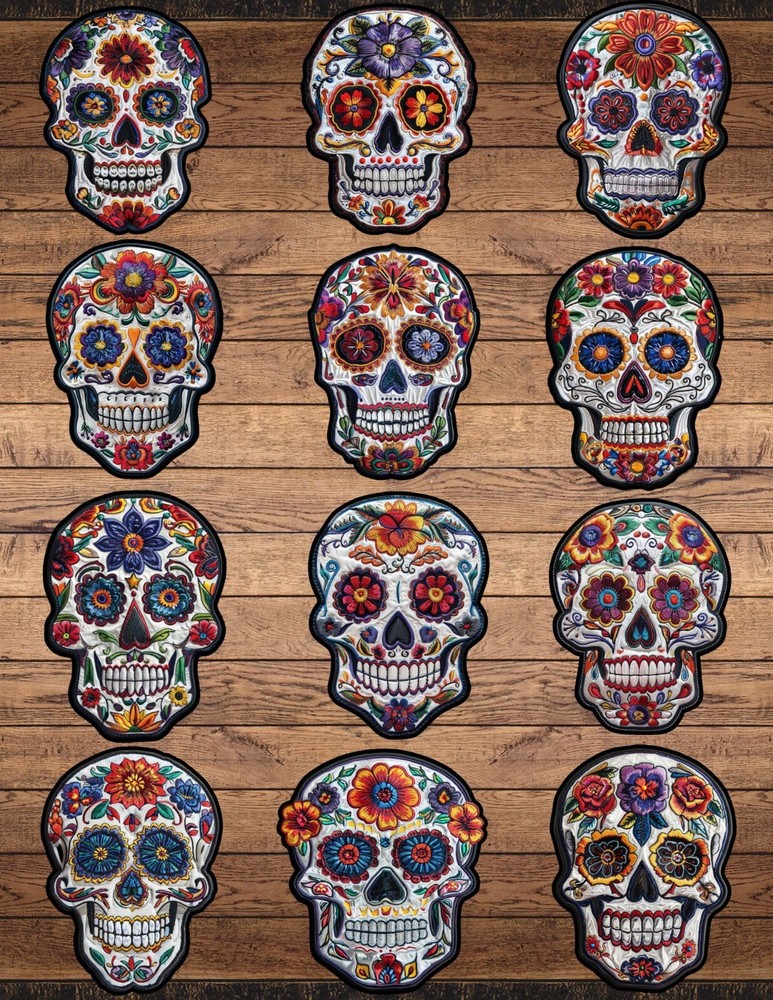 Sugar Skull Die Cut Vinyl Stickers Set Scrapbooking Laptop Waterbottle