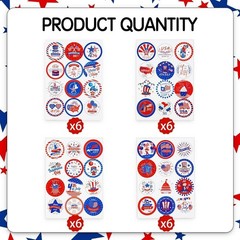 Patriotic 288-Piece Sticker Set for 4th of July – Perfect for Kids’ Crafts