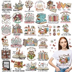 Yuntau 30 Pcs Book Lover Iron on 10.63 inches x inches, muticolor
