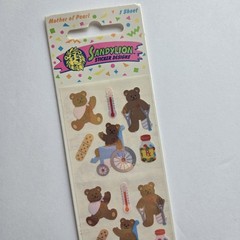 VTG Sandylion Sticker Designs Bears Hurt Wheelchair Mother Of Pearl 1990 NIP
