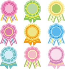 54 Pieces Ribbon Awards Cutouts Blank Make Your Own Place 9 Colors Sport