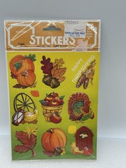 Vintage Autumn Themed Stickers Set Of 2 Sealed 36 Count Packages Eureka