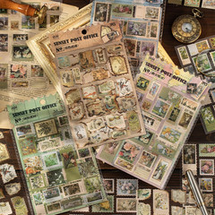 164 Vintage Postage Stamp Stickers for Junk Journal Scrapbook, Journaling Scrapb