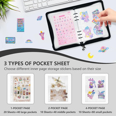 Sticker Storage Organizer Binder A5 Sticker Book Collecting Album Reusable Stick