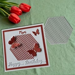Geometric hexagon diagonal lines metal craft die cut cutting dies