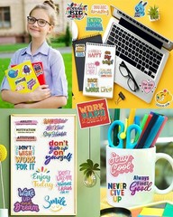 300PCS Motivational Sticker, Inspirational Words Stickers for Teens Adults Stude