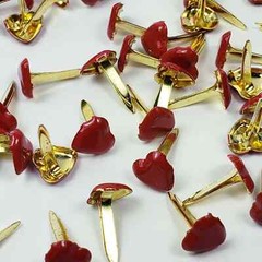 50 Mini Red Heart Brads Hearts Valentine’s Day Cards Paper Crafts Scrapbooking
