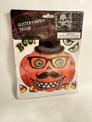 2020 Halloween Stickers glitter Pumpkin Jack O Lantern decor carving accents