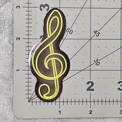 Neon Yellow Treble Clef Music Note Sticker Black Die Cut Decal Laptop Music