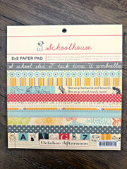 October Afternoon: «Schoolhouse» 1,2,3’s – 8×8 Paper Pads + Embellishments