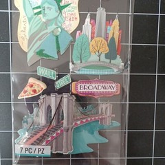 SCRAPBOOK STICKER Title Travel New York City Broadway Bridge Statue Liberty