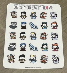 NEW Once More With Love ❤️ Cinderella Sticker Sheet OMWL Disney Stickers