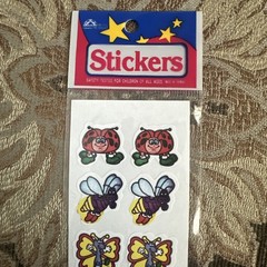 Vintage Insect Stickers Lot Of 3 – Ladybug Butterfly Bee Dragonfly Caterpillar