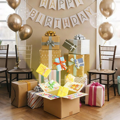 8 Pcs Birthday Gift Box Stickers, Happy Birthday Stickers for Adults