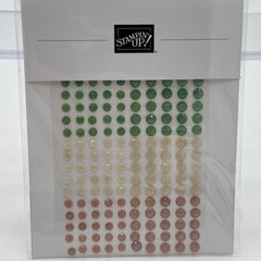 Stampin Up Gold Textured & Faux Glass Adhesive Dots & Earth Tone Shimmer Gems