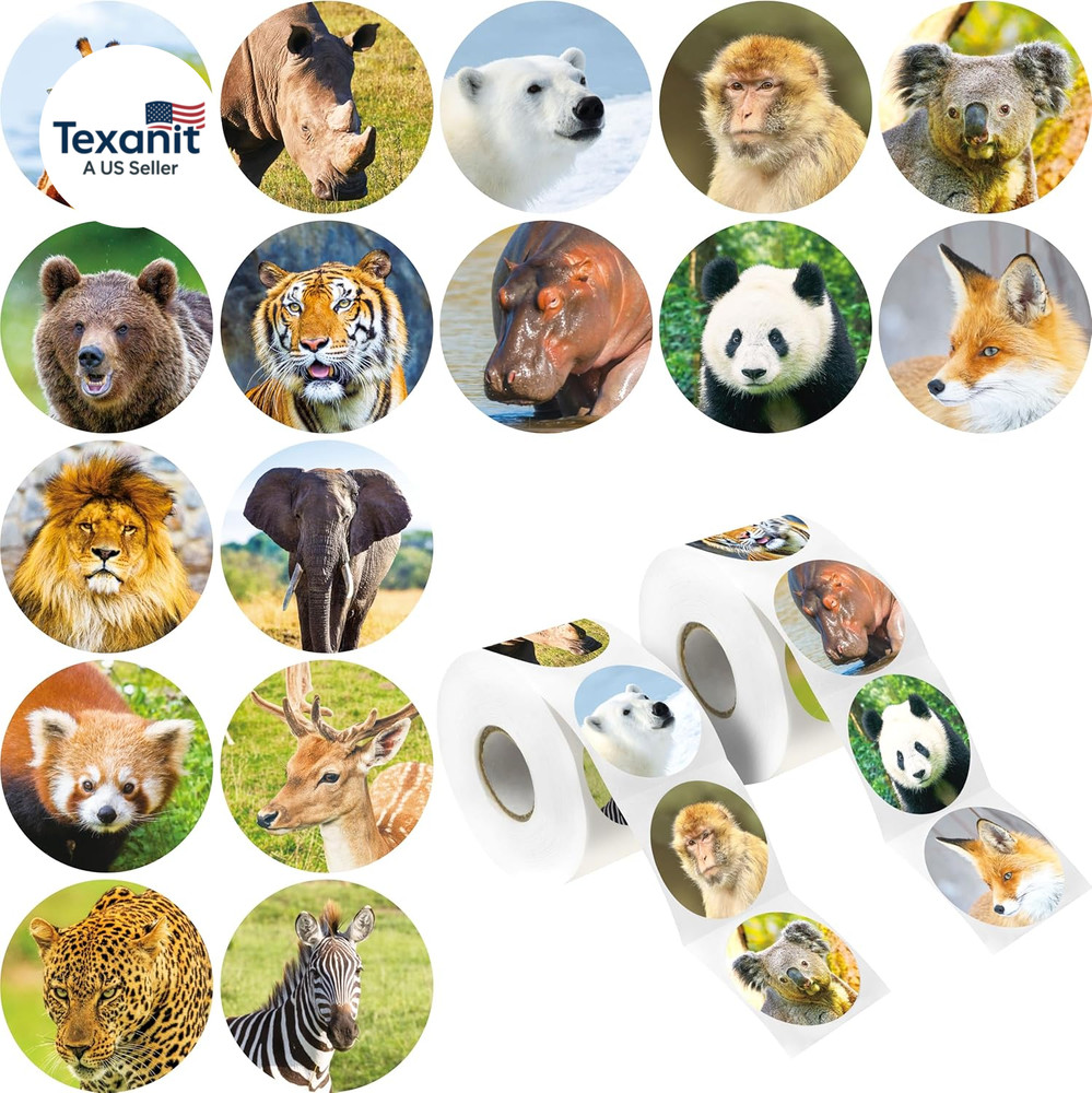 600PCS Realistic Animal Stickers, 16 Designs Jungle Animal Sticker for Kids Safa