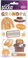 Sticko Grandpa Gold Foil Family Stickers Planner Crafts Father’s Day Scrapbook