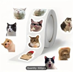 500 Mini Cute Cat Meme Stickers – Kitty Decals Phone Water Bottles Laptops