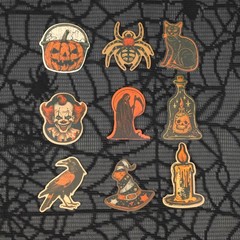 Halloween Stickers in a Vintage Sepia Horror Occult Style – Set of 10 Stickers
