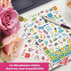 Calendar Stickers, 14 Sheets Seasonal Events, 1,200+ Planner Labels, Green