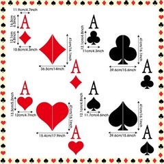 4 Sets Casino Theme Poker Stickers – Large Playing Card Decals for Party Decor