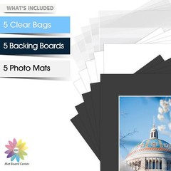 Acid-Free Pre-Cut 16×20 Picture Mat Sets for 11×14 Photos Backers & Clear Bags
