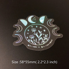 10 Pack Mix Holographic Laser Silver Transparent Stickers Waterproof Sun Moon