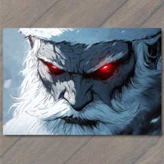 STICKER Scary Santa Claus Evil Grin Red Eyes Christmas Horror Holiday Crazy