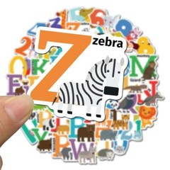 ABC 123 Animal Stickers Teacher Skateboard Vinyl Laptop Luggage Decal Bomb 50pcs