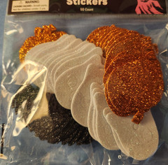 Halloween Glitter Foam Stickers 50 count Ghost, Bat, Jack O Lantern
