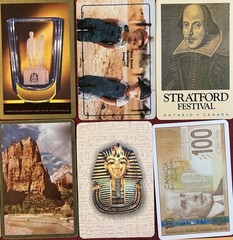 Single Playing Cards LOT of 24 BROWN YELLOW Art Nature Deco Some VTG ephemera