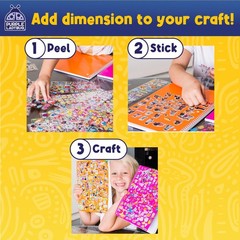 Purple Ladybug Puffy Stickers for Kids, 80 Reusable Sheets, 3D Designs