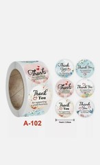 1000pcs. 2 Rolls 1inch 6 Designs «Thank you for supporting my small business»