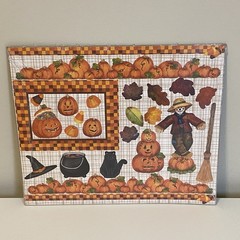 Creative Memories Halloween Printed Die Cut Shapes 10×12 Sheet Done With One