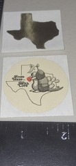 vintage Stickers,TEXAS lot Of 2 Foiled And Themed