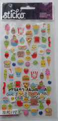 Sticko Mini Food Characters Scrapbook Sticker Sheet