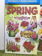 JOT 3 Packages Scrapbooking Stickers Spring Flowers Watering Cans Hearts Love XO