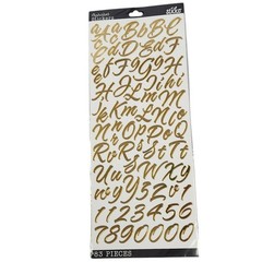 Sticko Gold Brush Stroke Small Alphabet Stickers eksuccess 52-38160 83 Pieces