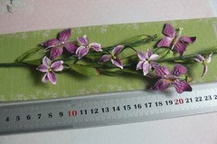 FLUTTER VINE ORCHID – 5 Paper Flowers, 3 Butterfly, 32cm Stem & Leaves PRIMA QA