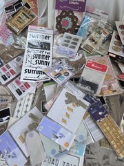 HUGE LOT Scrapbook Stickers Junk Journal Craft Fabscaps Clear Shaker Crystal