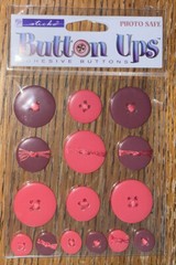 New Sticko Button Up 15 Photo Safe Red Adhesive Buttons Scrapbook Stickers Card