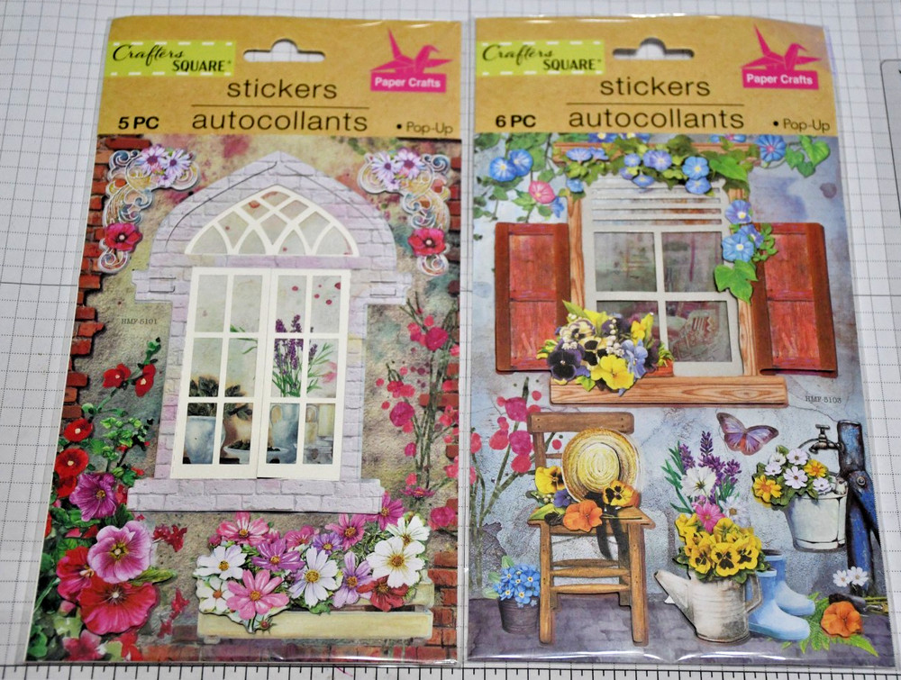 Crafter’s Square Country Window ViewDimensional Stickers (Set of 2) – BEAUTIFUL!