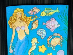 Vintage AGC HTF Under The Sea Mermaid Ocean Fish Creatures Octopus Sticker Sheet