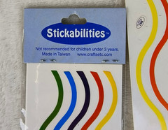 Stickabilities Scrapbook Border Stickers Lot Rainbow Lines Wavy Straight 12″